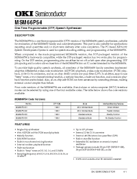 Datasheet MSM66P54 manufacturer OKI